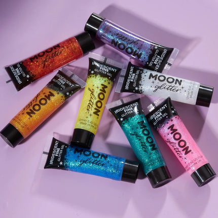 Moon Glitter Iridescent Fine Glitter Gel White 12ml van Moon Creations koop je bij Partywinkel