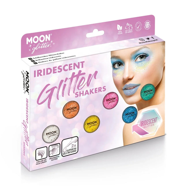 Moon Glitter Iridescent Glitter Shakers Green 5g van Moon Creations koop je bij Partywinkel