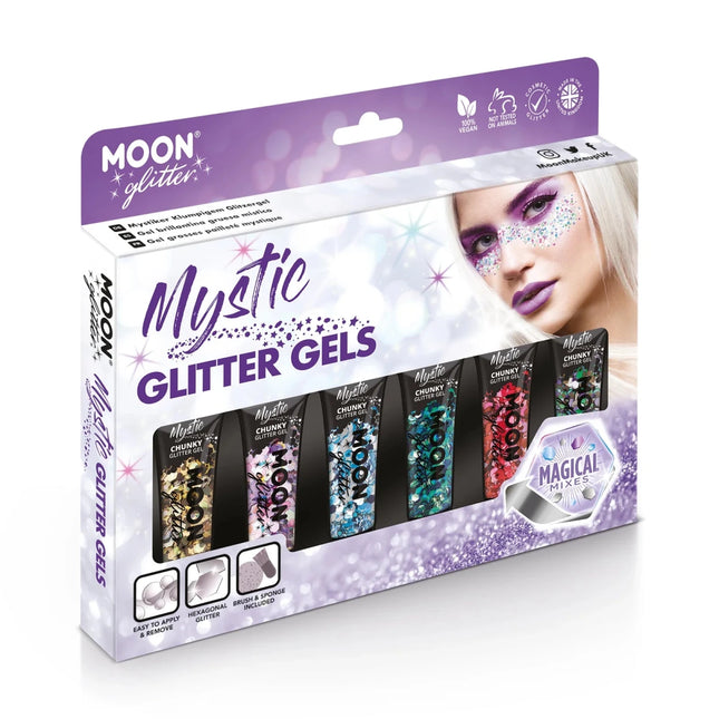 Moon Glitter Mystic Chunky Glitter Gel Galaxy 12ml van Moon Creations koop je bij Partywinkel