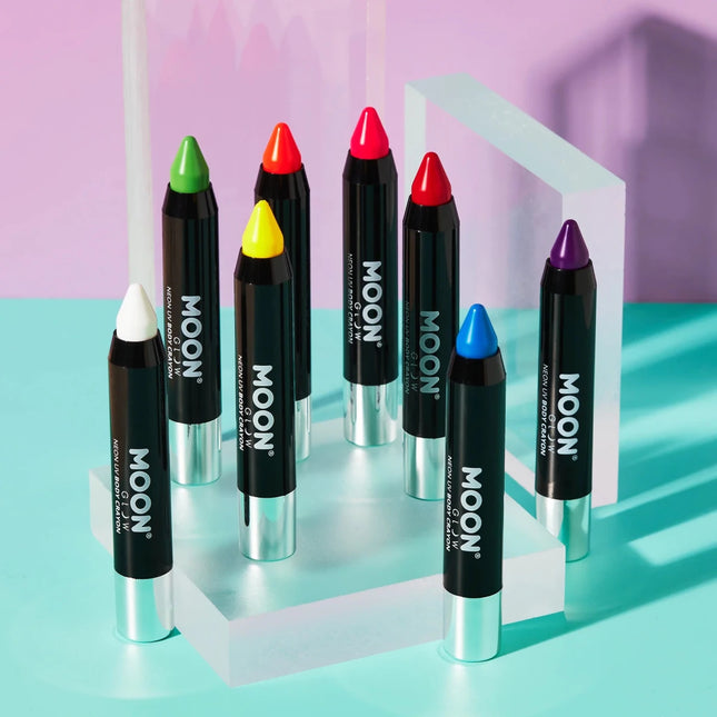 Moon Glow Intense Neon UV Body Crayons Intense Pink 3.2g van Moon Creations koop je bij Partywinkel