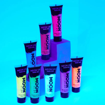 Moon Glow Neon UV Hair Gel Intense Purple 20ml van Moon Creations koop je bij Partywinkel
