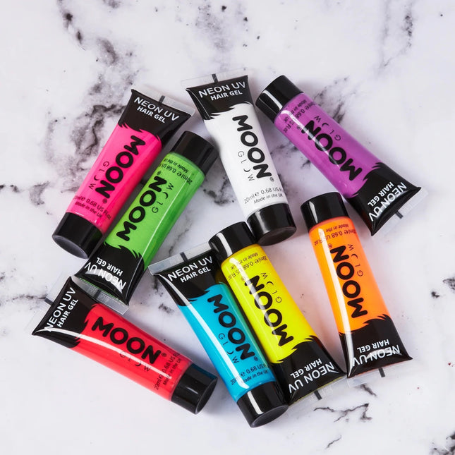 Moon Glow Neon UV Hair Gel White 20ml van Moon Creations koop je bij Partywinkel
