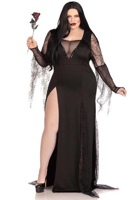 Morticia Jurk Dames Plus Size Leg Avenue van Leg Avenue koop je bij Partywinkel