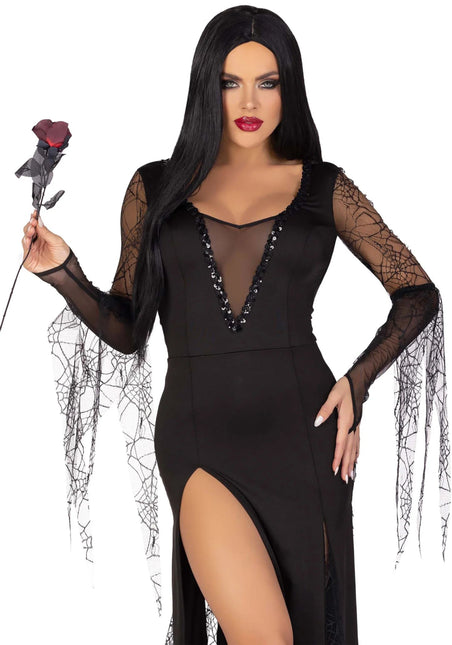 Morticia Jurk Zwart Dames Leg Avenue van Leg Avenue koop je bij Partywinkel