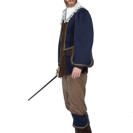 Musketier Kostuum Blauw Heren van Wilbers & Wilbers koop je bij Partywinkel