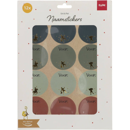 Naamstickers Cadeau Welkom Sint En Piet 12st van Folat koop je bij Partywinkel