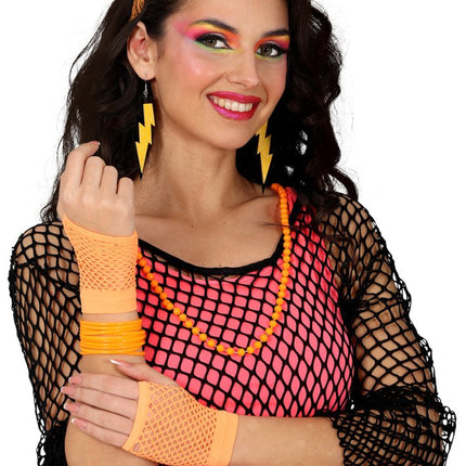 Neon 80S Accessoireset Oranje 5 delig van Fiestas Guirca koop je bij Partywinkel