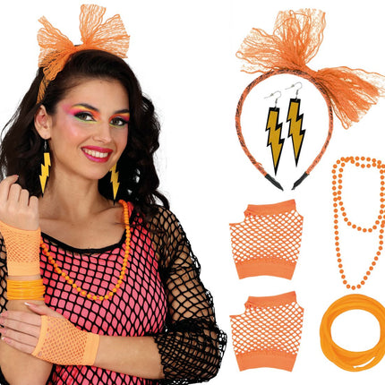 Neon 80S Accessoireset Oranje 5 delig van Fiestas Guirca koop je bij Partywinkel