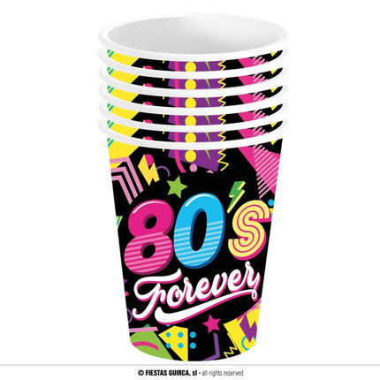 Neon 80S Bekers 240ml 6st van Fiestas Guirca koop je bij Partywinkel