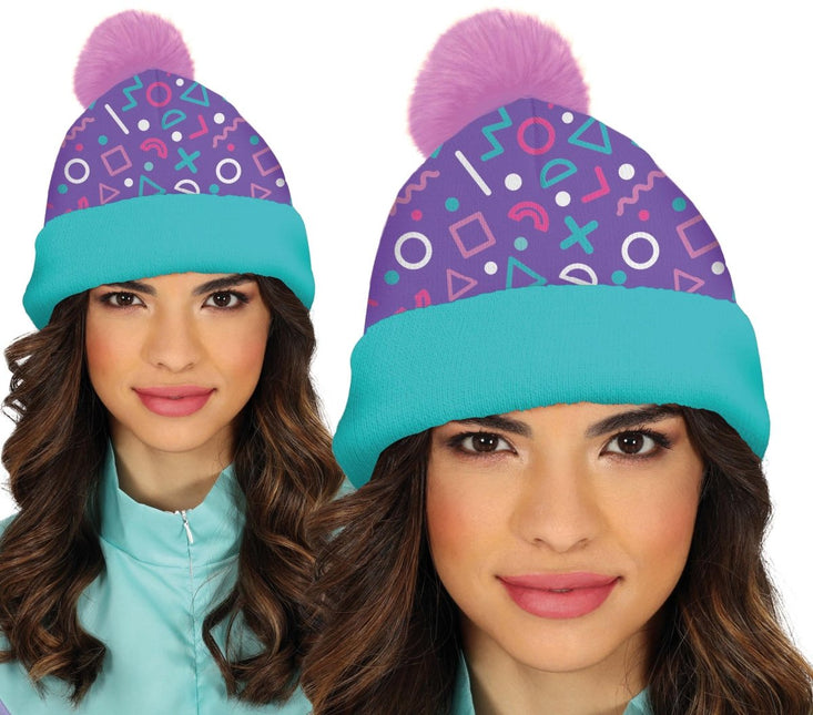 Neon 80S Muts Paars Blauw van Fiestas Guirca koop je bij Partywinkel