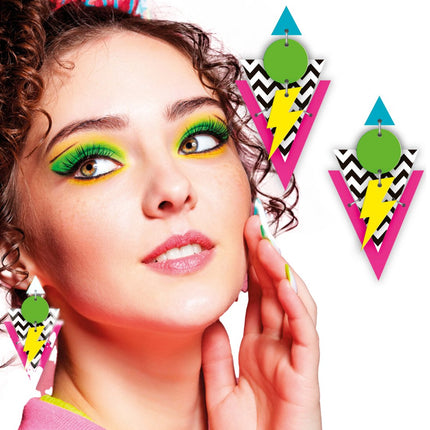 Neon 80S Oorbellen van Fiestas Guirca koop je bij Partywinkel