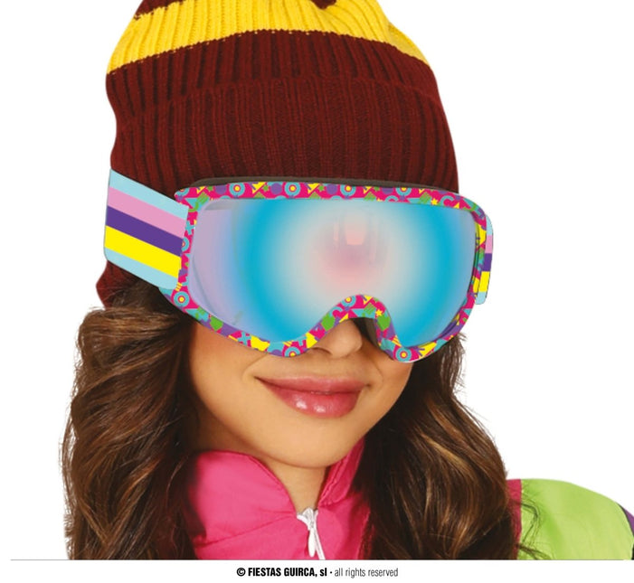 Neon 80S Skibril Blauw Paars van Fiestas Guirca koop je bij Partywinkel