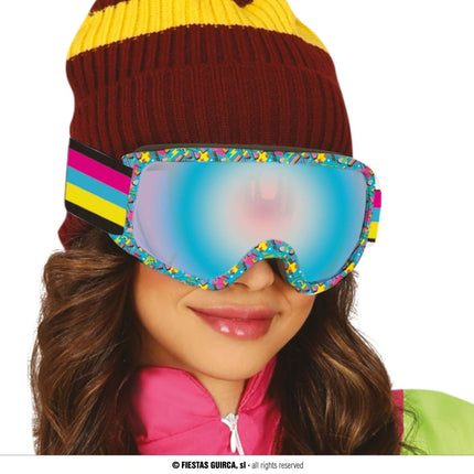 Neon 80S Skibril Geel Blauw Roze van Fiestas Guirca koop je bij Partywinkel