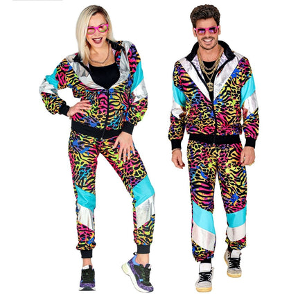 Neon 80S Trainingspak Fout Dierenprint van Widmann koop je bij Partywinkel