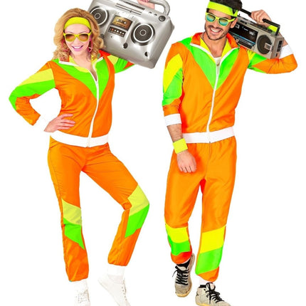 Neon 80S Trainingspak Fout Groen Oranje van Widmann koop je bij Partywinkel