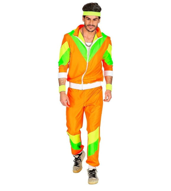 Neon 80S Trainingspak Fout Groen Oranje van Widmann koop je bij Partywinkel