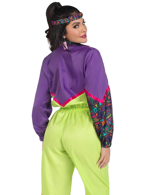 Neon 80S Trainingspak Fout Paars Groen Dames Leg Avenue van Leg Avenue koop je bij Partywinkel