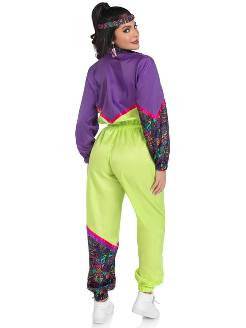 Neon 80S Trainingspak Fout Paars Groen Dames Leg Avenue van Leg Avenue koop je bij Partywinkel