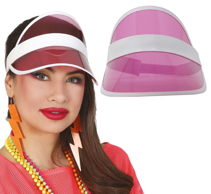 Neon 80S Zonneklep Roze 25cm van Fiestas Guirca koop je bij Partywinkel