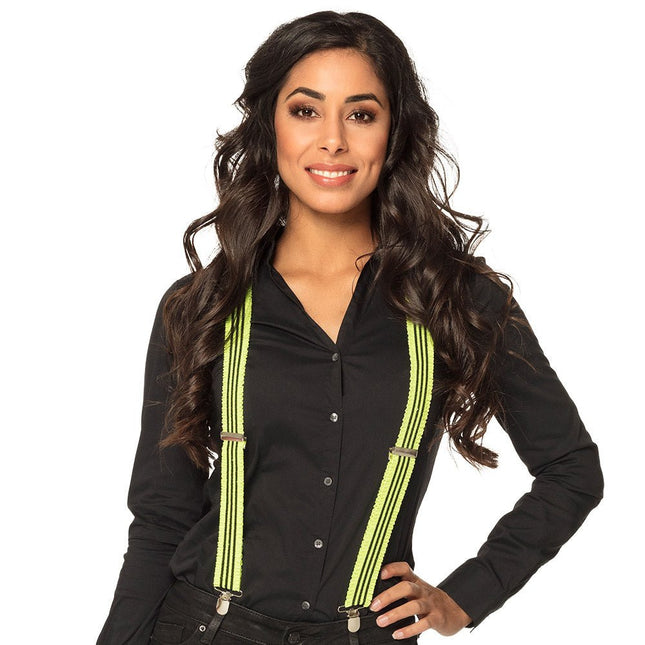 Neon Geel Bretels Ruches van Boland koop je bij Partywinkel