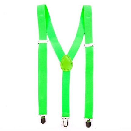 Neon Groene Bretels Effen van VDV Benefit koop je bij Partywinkel