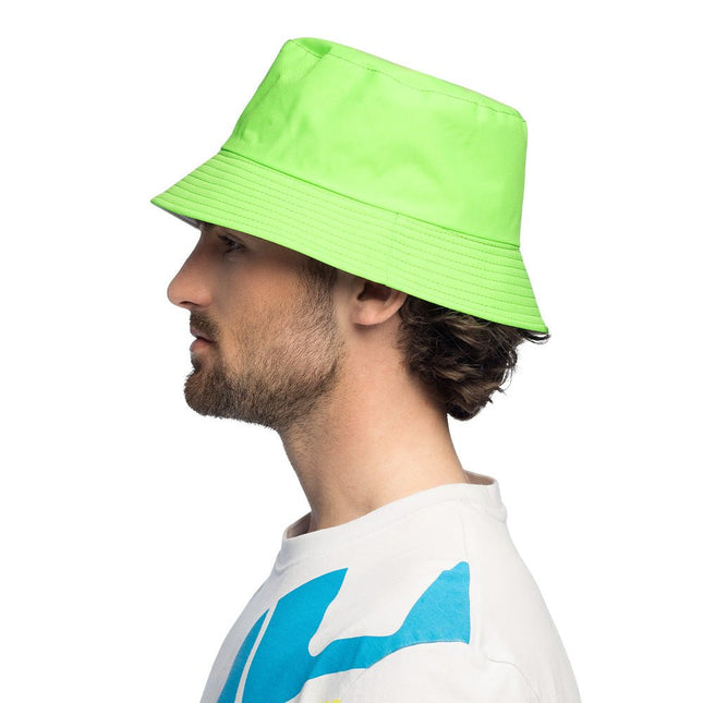 Neon Groene Bucket Hat Uv van Boland koop je bij Partywinkel