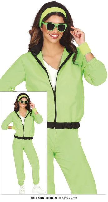 Neon Groene Trainingspak Fout Dames 2 delig van Fiestas Guirca koop je bij Partywinkel