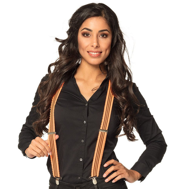 Neon Oranje Bretels Ruches van Boland koop je bij Partywinkel