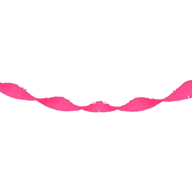 Neon roze Crepe Papier Slinger - 18 meter van Folat koop je bij Partywinkel