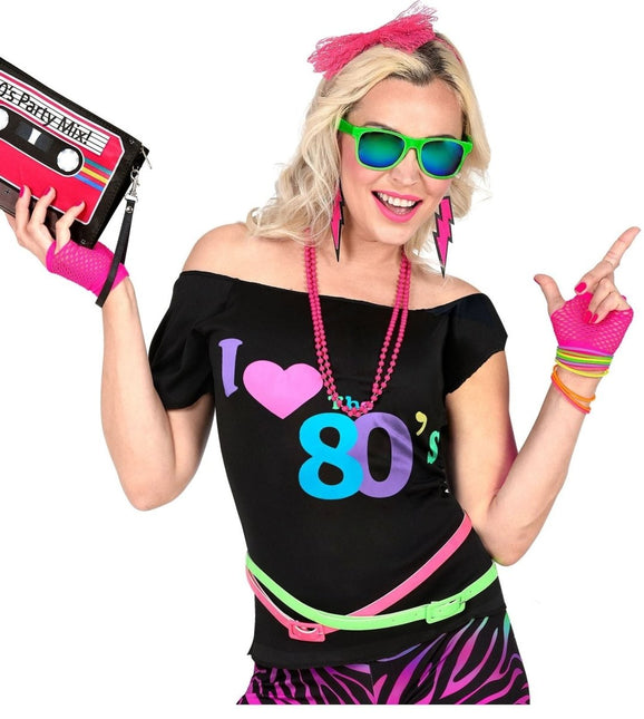 Neon Roze Handschoenen Vingerloos Kort van Widmann koop je bij Partywinkel