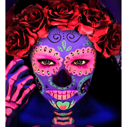 Neon Roze Schmink Glow In The Dark 30ml van Widmann koop je bij Partywinkel