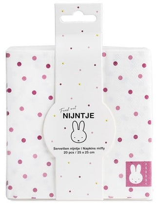 Nijntje Servetten Lichtroze 25cm 20st van Haza Witbaard koop je bij Partywinkel