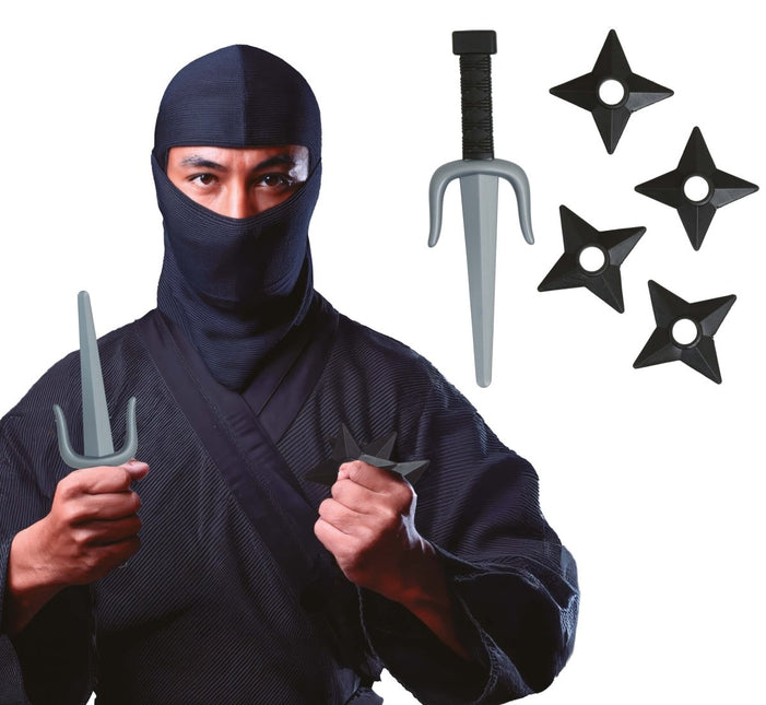 Ninja Nep Nunchaku Zwart Zilver 5st van Fiestas Guirca koop je bij Partywinkel