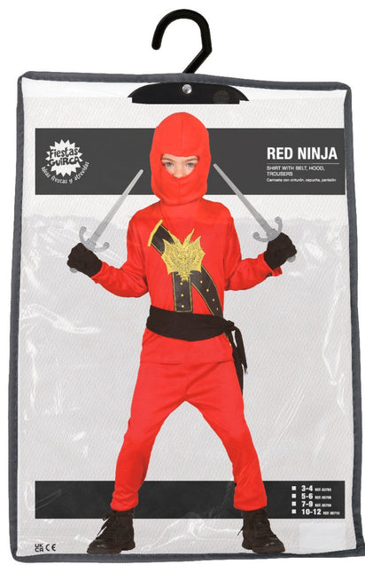 Ninja Pak Jumpsuit Kind Rood van Fiestas Guirca koop je bij Partywinkel