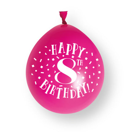 10 kpl Hyvää 8. syntymäpäivää 23cm" lateksi ilmapallot