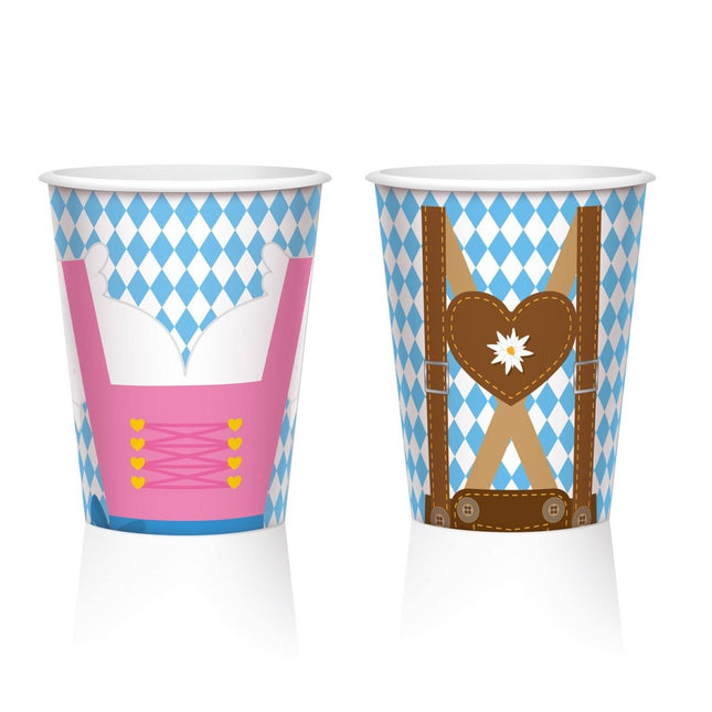 Oktoberfest Bekers Lederhose Dirndl 250ml 8st van Riethmueller koop je bij Partywinkel