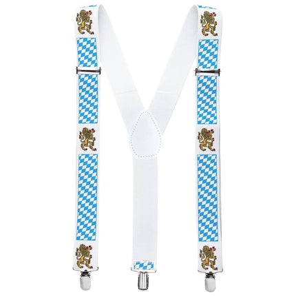 Oktoberfest Bretels Blauw Wit Met Bier van Widmann koop je bij Partywinkel