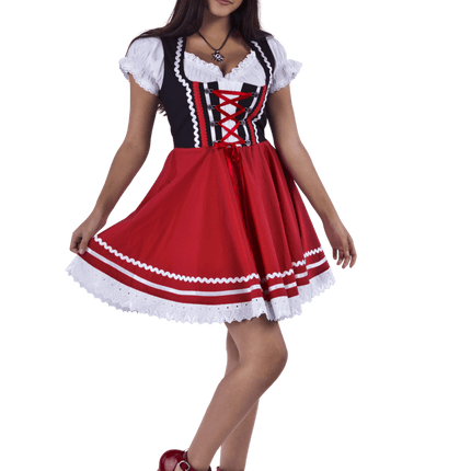 Oktoberfest Dirndl Jurk Oktoberfest Rood Wit Dames 2 Delig van Haus Huberts koop je bij Partywinkel