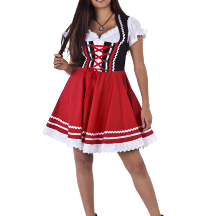 Oktoberfest Dirndl Jurk Oktoberfest Rood Wit Dames 2 Delig van Haus Huberts koop je bij Partywinkel