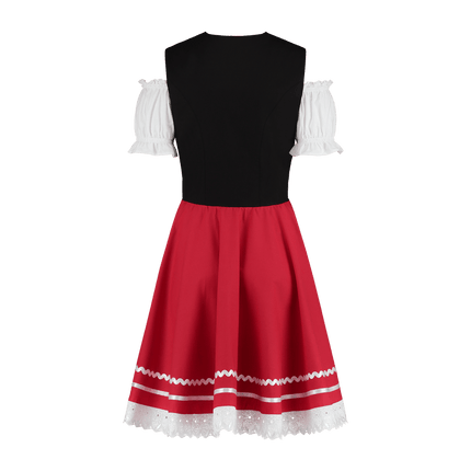 Oktoberfest Dirndl Jurk Oktoberfest Rood Wit Dames 2 Delig van Haus Huberts koop je bij Partywinkel