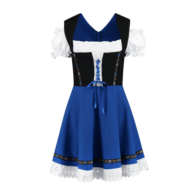 Oktoberfest Dirndl Jurk Oktoberfest Zwart Blauw Dames van Haus Huberts koop je bij Partywinkel