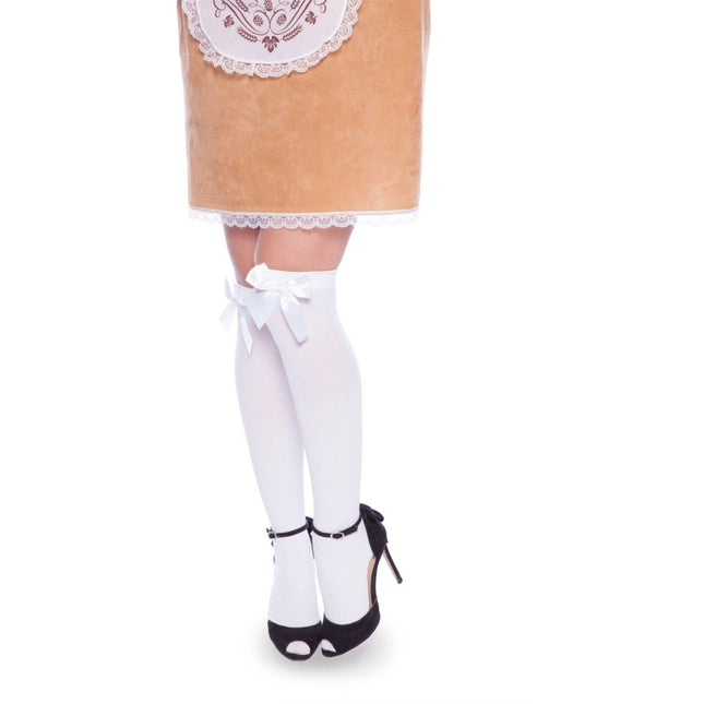Oktoberfest Kousen Wit Met Strik van Folat koop je bij Partywinkel