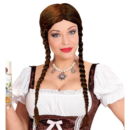 Oktoberfest Pruik Bruin Greta van Widmann koop je bij Partywinkel
