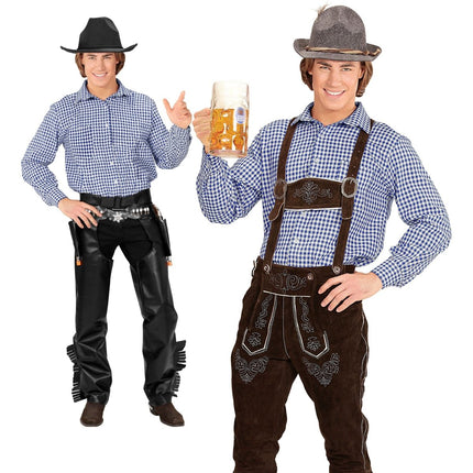Oktoberfest Shirt Blauw Wit Heren van Widmann koop je bij Partywinkel
