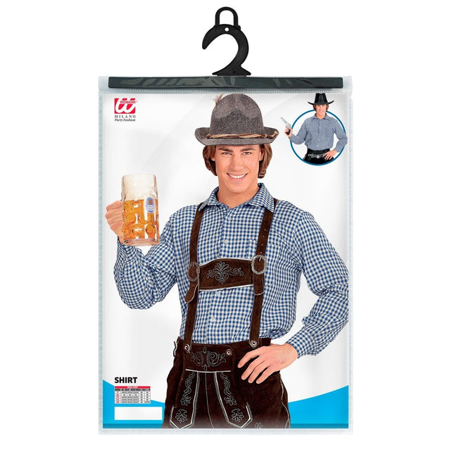 Oktoberfest Shirt Blauw Wit Heren van Widmann koop je bij Partywinkel
