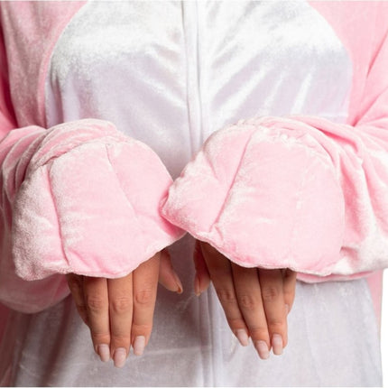 Onesie Haas Roze van Partychimp koop je bij Partywinkel