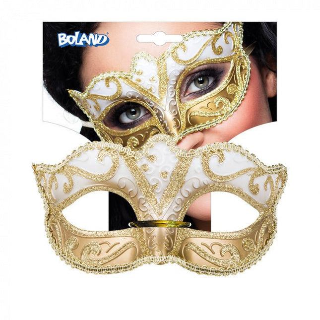 Oogmasker Venice Felina Goud van Boland koop je bij Partywinkel