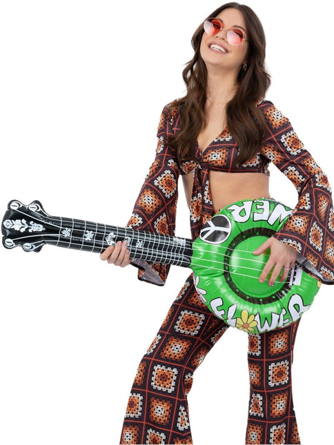Opblaasbare Flower Power Mandoline, 86 cm van Smiffys koop je bij Partywinkel