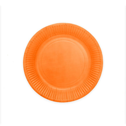 Oranje Borden Papier 23cm 16st van WeFiesta koop je bij Partywinkel