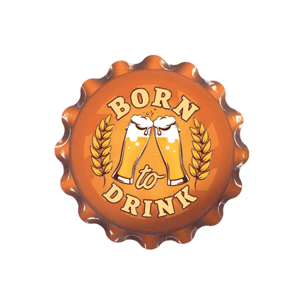 Oranje Onderzetters Born To Drink 11cm van Paper Dreams koop je bij Partywinkel